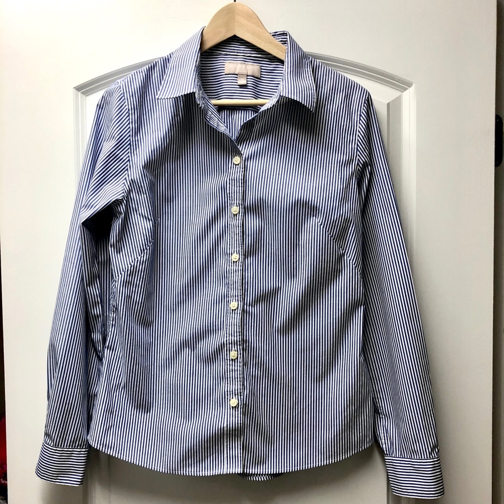 Banana Republic Non-Iron Pinstripe Blouse